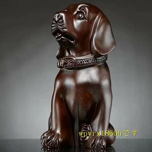 犬の置物花梨実木彫刻装飾工芸品高 10CM/黒檀木