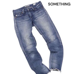 SOMETHING サムシング SEA06 CUT OFF JEAN♪ カットオフ フレイドヘム スキニーデニム パンツ ジーンズ Sz.S　レディース　K4B00589_7#R