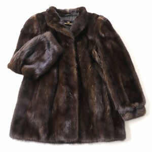 極美品★BIEN FORET MINK ミンク　本毛皮コート　ブラウン　11号　毛質艶やか・柔らか◎