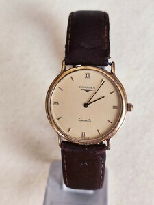 稼働品 ロンジン メンズ腕時計 ゴールド文字盤 新品電池 2642 LONGINES