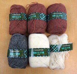 未使用 T.M.HUNTER REAL SHETLAND WOOL 毛糸 色番号101.111.125 いろいろ まとめて 6点セット