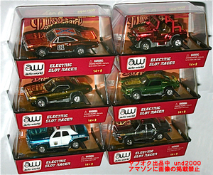 Auto World 爆発!デューク The Dukes Of Hazzard HOスロットカー6台 General Lee Dodge Charger Monaco Jeep Camaro オートワールド メッキ