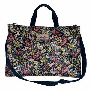 ■【Cath Kidston/キャスキッドソン】ストラッピー付きトートバッグ 花柄 ネイビー 肩掛け/ショルダー★