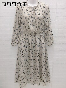 ◇ chocol raffine robe ショコラ フィネ ローブ 長袖 ロング ワンピース サイズF ベージュ レディース