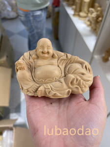 極上品 布袋様 木彫仏像 七福神 置物 精密彫刻 仏教工芸品