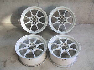 RAYS CE28N ホワイト、7JJ×15、オフセット+35、PCD100、4穴◆4本セット、中古品◆VOLK Racing