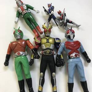 仮面ライダー 6体セット スカイライダー アギト エックス V3 電王 ソフビ フィギュア バンダイ 長期保管品