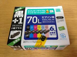 送料無料　エコリカリサイクルインクカートリッジ　IC6CL70L互換　eci-e70l6p+bk　黒+1　7本セット　新品未開封品