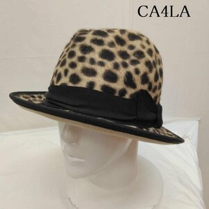 カシラ レオパード ラビットファー ハット LAPIN HAT 帽子 帽子 - 黒 / ブラック X ベージュ / ベージュ