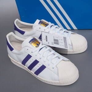 デッド!! US 8 /26cm 新品!! 限定 2013年 adidas ss 80s スーパースター 80s 白ｘ紫 金ベロ SUPERSTAR 天然皮革