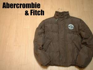 Abercrombie & FitchブラウンKEMPSHALL JACKETダウンジャケット茶色M正規アバクロンビー&フィッチDOWN羽毛パフブルゾン