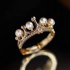 花珠級 本真珠指輪4-5mm 綺麗　天然パールリング　k18仕上げ ダイヤモンド ベビーパール