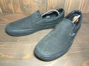 ★VANS バンズ 国内企画 slip on スリッポン 黒×黒 27.5cm Used 検 SK8 ハーフキャブ オールドスクール サンダル スニーカー