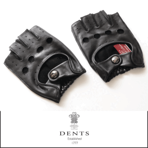 9484◆DENTSデンツ◆ドライビンググローブ◆定価27,500円◆ブラック羊革～フィンガーレス◆S◆目安メンズS～M◆英国王室御用達◆新品