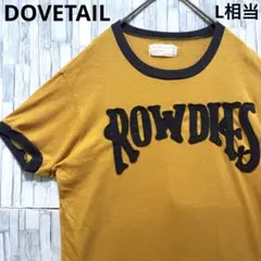 ダブテイル 半袖リンガーTシャツ M イエロー ROWDIES シングルステッチ