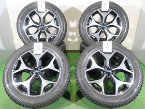 4本 スバル フォレスター SJ 純正 18インチ 7J +48 5H 100 スタッドレス ブリヂストン ブリザック DM-V3 2021年 225/55R18 XV アウトバック