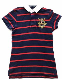 ラルフローレン レディース ボーダー ラガーシャツ ポロシャツ　　ラバーボタン RALPH LAUREN 柳5758