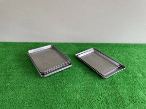 【rc08】クローバー 浅型バット 25cm×18cm×2cm 調理器具 9点セット ステンレス製 厨房用品 調味料 中古