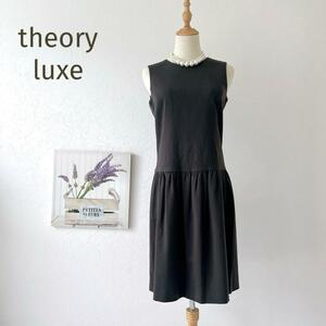 美品☆theory luxe☆セオリーリュクス ノースリーブワンピース シンプル ブラウン サイズ38