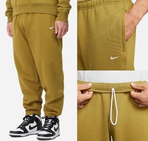 残少 XL NIKE LAB 厚手/ヘビー ソロスウッシュ フリース パンツ 検 太め ルーズ ゆるめ ソロ スウッシュ スウェット ラボ マスタード 2L LL