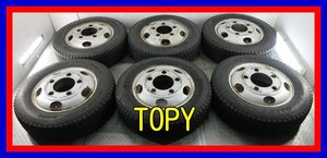 ■中古タイヤホイール■　TOPY 16インチ 5.5J +115 5H 208 32 BRIDGESTONE W979 205/70R16 111/109L LT トラック 6本 激安 送料無料 J202