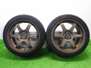 ★RAYS VOLKRACING TE37ソニック★16インチ 2本SET 205/45ZR16 社外 アルミ 100 4H 65mm 16 7J +48 中古 タイヤ ホイール