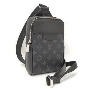 【中古】LOUIS VUITTON タイガラマ アウトドア スリングバッグ PVC レザー モノグラム ノワール M30741