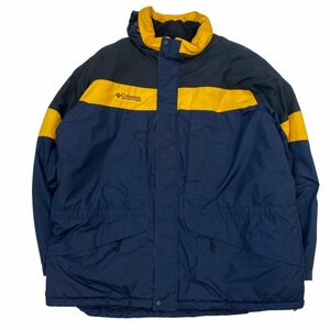 【XXL】USA 古着 コロンビア Columbia フリースライナー ナイロンジャケット マウンテン アウトドア ネイビー/イエロー 2XL