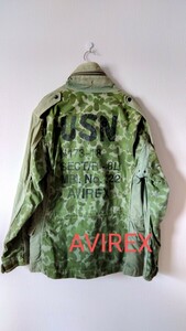 送無★AVIREX M-65★vintage USN★camo jacket★Mサイズ★カーキ★古着 ミリタリー カモフラ 迷彩 ヴィンテージ Y2K 00