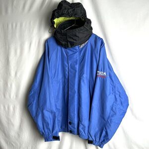 90s NAUTICA COMPETITION ナイロン ジャケット L ブルー グレー ブルゾン テック ノーティカ 80s 00s 古着 オールド ビンテージ