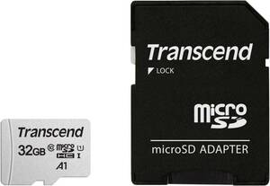 【ケース付き】トランセンド microSDカード 32GB UHS-I U1 A1 Class10 データ復旧ソフト TS32GUSD300S-AE　SD変換アダプタ付