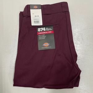 W30 マルーン 新品 874 ディッキーズ DICKIES オリジナル 874 USA MODEL ワークパンツ 1