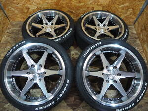 オーバーフェンダーツライチ設定☆高級 逆ゾリ コンケイブ 深リム VALOR DCR 18inch9J+20 MONSTA ホワイトレター225/40R18 ハイエース200系