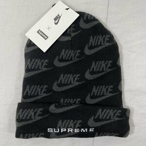 ナイキ DC4110-01 Supreme×NIKE 2021SS Jacquard Logos Beanie 帽子 帽子 表記無し 黒 / ブラック ロゴ、文字