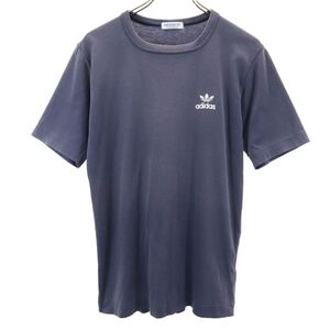 アディダス 70s 80s デサント製 ヴィンテージ 半袖 Tシャツ O チャコールグレー adidas メンズ