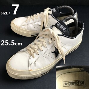 CONVERSE/コンバース★ONE STAR/レザースニーカー【US7/25.5/white/白】ローカット/ワンスター/leather/sneakers/Shoes/trainers◆pG-192