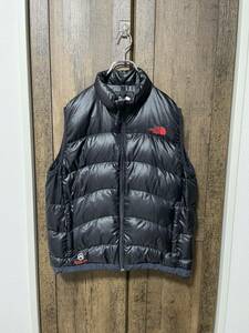 即決 希少 美品 THE NORTH FACE summit ノースフェイス サミットシリーズ アコンカグア ダウン ベスト M 刺繍 黒 ND13300 レッドポイント