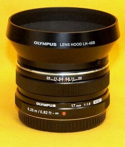 ★一発即決★オリンパス純正「M.ZUIKO DIGITAL 17mm F1.8」ブラック★純正レンズフード＆おまけ付★最新ファームウェアに更新済です★