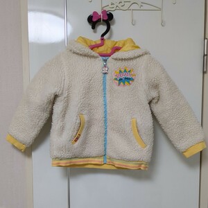 【送料無料】 MINI-K BABY ボアコートミニケーベビー 95サイズ 女の子 フードクマ耳 オフオワイト イエロー