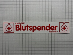 ドイツ ステッカー：バイエルン赤十字 BRK Blutspender 献血 赤十字 ドナー ビンテージ 海外 +Ae