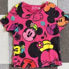 美品　ディズニー　Tシャツ　110 ミニー　ピンク　柄　春夏