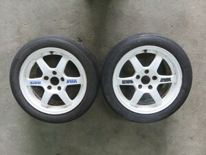 RAYS　レイズ　TE37　16インチ　8j　＋42　5穴　5H　PCD 114.3　2本セット　ボルクレーシング A052 225/45R16