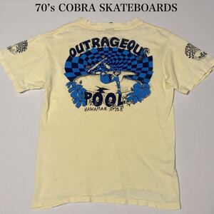 70’s- cobra skateboards Tシャツ　ポケットTシャツ　半袖　スケートボード　ヴィンテージ　プール　サーフィン