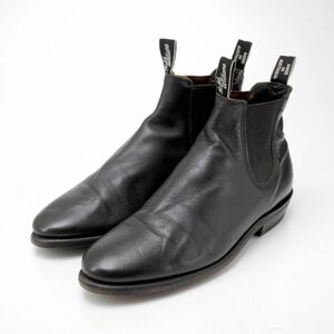 W2857△アールエムウィリアムス/R.M.Williams*レザー*サイドゴアブーツ*チェルシーブーツ*靴*ブラック*size8E（24-24.5cm相当）