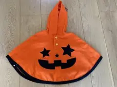 ハロウィン　かぼちゃデザイン ポンチョ　70〜80cm