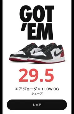 AIR JORDAN1 LOW ブラックトゥ