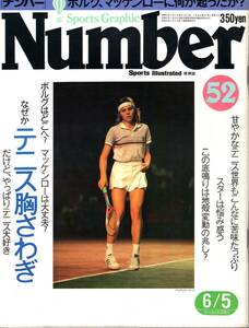 雑誌Sports Graphic Number 52(1982.6/5号)◆特集：テニス胸さわぎ/ボルグ/マッケンロー/表紙：ベッティナ・バンジ/佐藤直子/清風学園◆