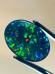 【9.3カラット】ブラックオパール/エチオピア産/20x15x6mm 遊色多数 ルース opal 宝石 遊色 ジュエリー 裸石 jewelry