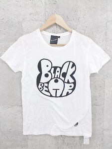 ◇ BEAMS T 半袖 プリント Tシャツ カットソー S ホワイト ブラック #