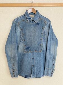 美品☆[BEN THE RODEO TAILOR for WRANGLER] インディゴデニム キャバルリーシャツ L 40 ナポレオンシャツ S9062 ラングラー